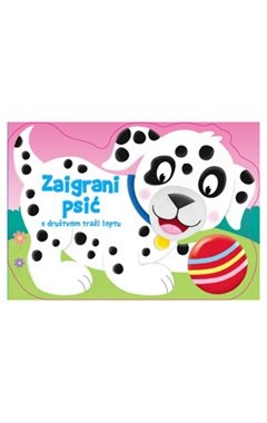 Zaigrani psić s društvom traži loptu