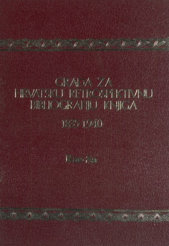 Građa za hrvatsku retrospektivnu bibliografiju knjiga : 1835 - 1940.: 19 : Rea-Sa