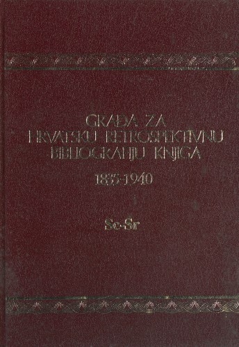 Građa za hrvatsku retrospektivnu bibliografiju knjiga : 1835 - 1940.: 20 : Sc-Sr